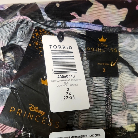 ❤️NWT VINTAGE TORRID DRESS DISNEY PRINCESS ARIEL LITTLE MERMAID MESH OVERLAY - Picture 6 of 15